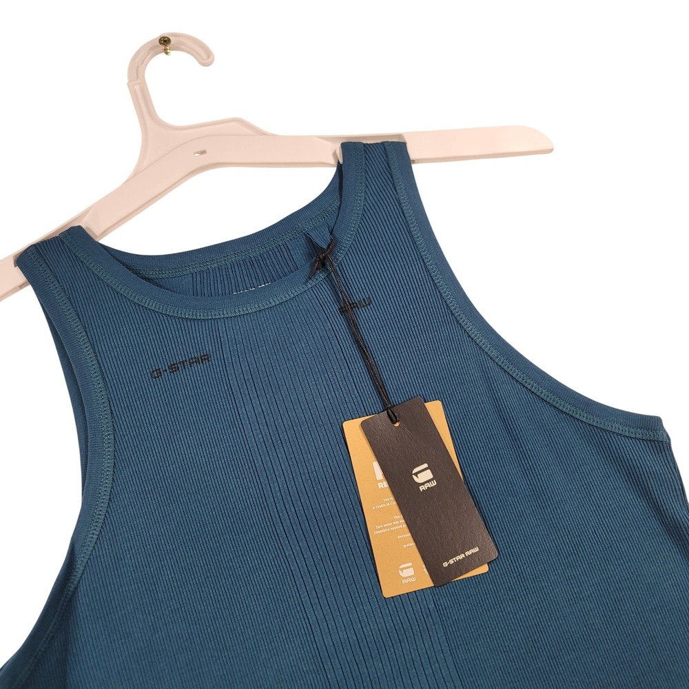 G-Star RAW Engineered Rib Tank Dress Nitro Blue D21384-C678-1861 22 Size S
